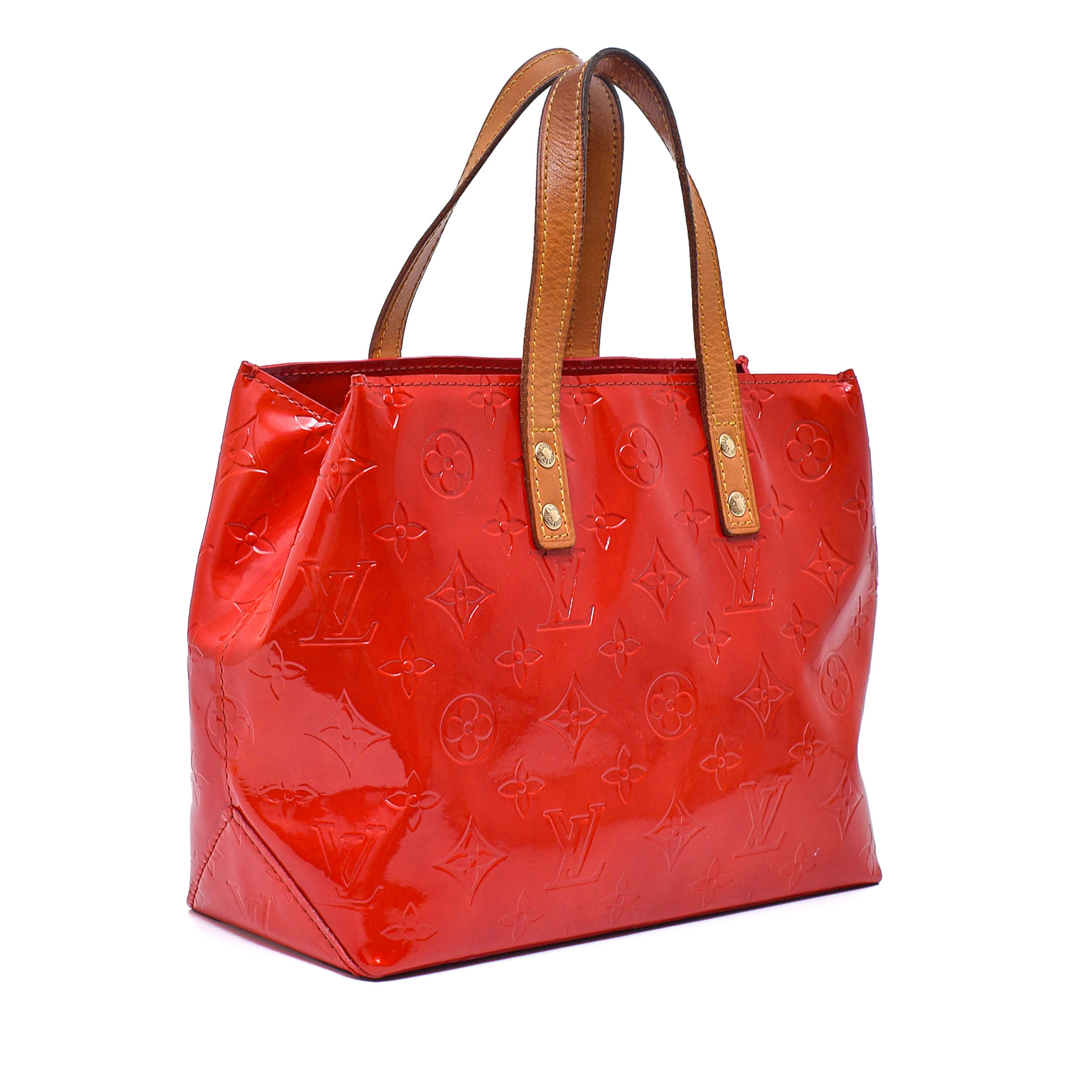 Louis Vuitton - Red Monogram Vernis Reade PM Tote Bag